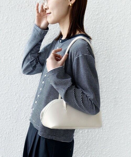 SHIPS / シップス カーディガン・ボレロ | 〈手洗い可能〉ポリエステル ベロア ボーダー パール モチーフ ボタン カーディガン | 詳細6