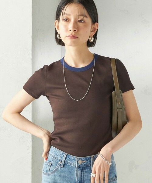 SHIPS / シップス Tシャツ | 《予約》【一部SHIPS別注】GGG:〈手洗い可能〉クルーネック 半袖 TEE（ブラウン）