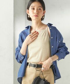 SHIPS / シップス キャミソール・チューブトップ | 《予約》【SHIPS別注】GGG:〈手洗い可能〉スクエアネック リブ タンクトップ