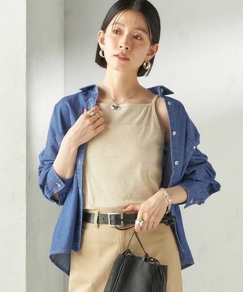 SHIPS / シップス キャミソール・チューブトップ | 《予約》【SHIPS別注】GGG:〈手洗い可能〉スクエアネック リブ タンクトップ | 詳細3