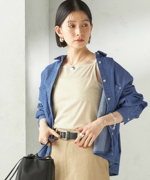 SHIPS / シップス キャミソール・チューブトップ | 《予約》【SHIPS別注】GGG:〈手洗い可能〉スクエアネック リブ タンクトップ | 詳細4