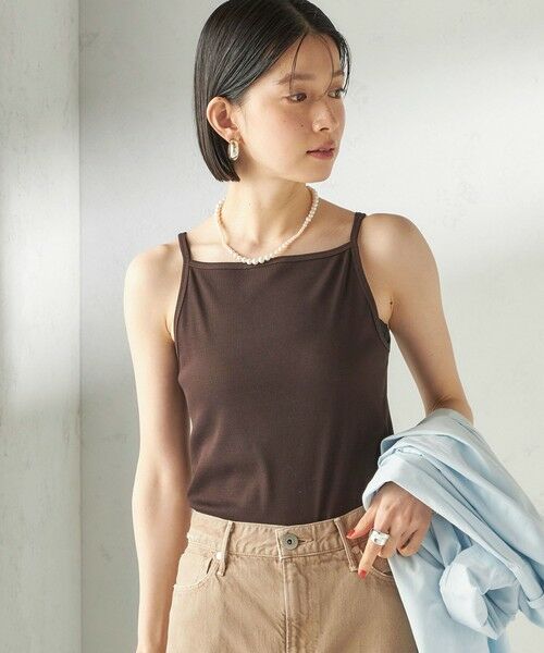 SHIPS / シップス キャミソール・チューブトップ | 《予約》【SHIPS別注】GGG:〈手洗い可能〉スクエアネック リブ タンクトップ | 詳細16