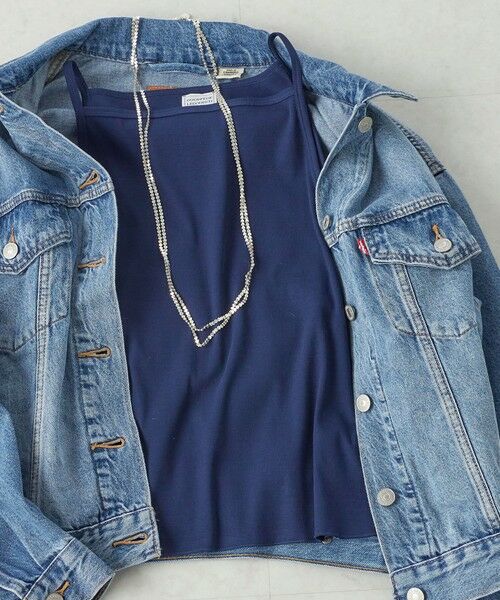 SHIPS / シップス キャミソール・チューブトップ | 《予約》【SHIPS別注】GGG:〈手洗い可能〉スクエアネック リブ タンクトップ（ネイビー）