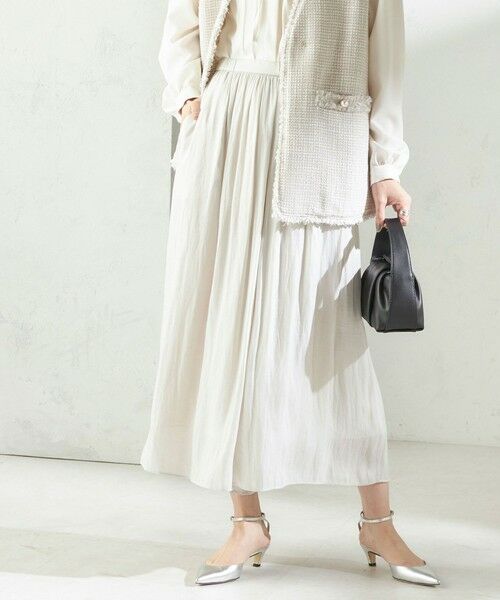 SHIPS / シップス その他パンツ | 《予約》〈手洗い可能〉カッセン パウダー サテン スカート パンツ（ナチュラル）