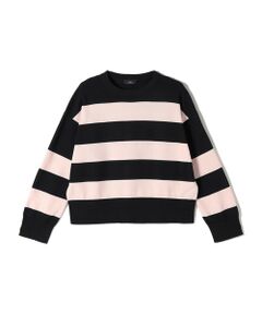 SHIPS / シップス ニット・セーター | SHIPS Primary Navy Label:ガス コットン ワイド ボーダー クルーネック