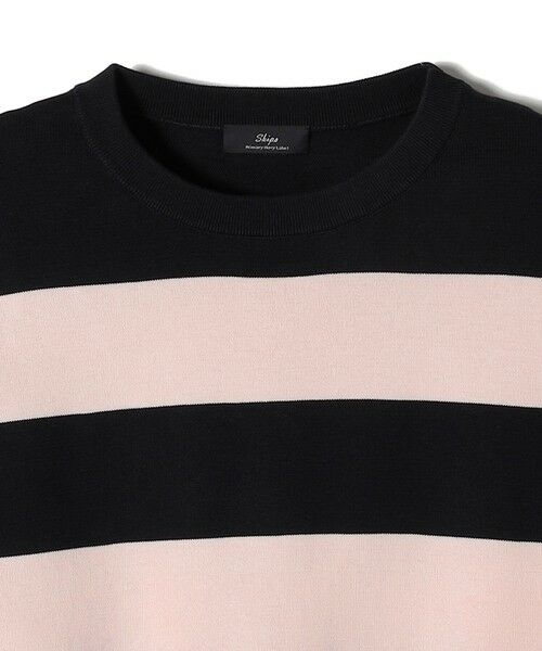 SHIPS / シップス ニット・セーター | SHIPS Primary Navy Label:ガス コットン ワイド ボーダー クルーネック | 詳細3