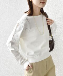 SHIPS / シップス ニット・セーター | 《予約》【WEB限定】〈手洗い可能〉ショルダー レース コンビ ニット プルオーバー