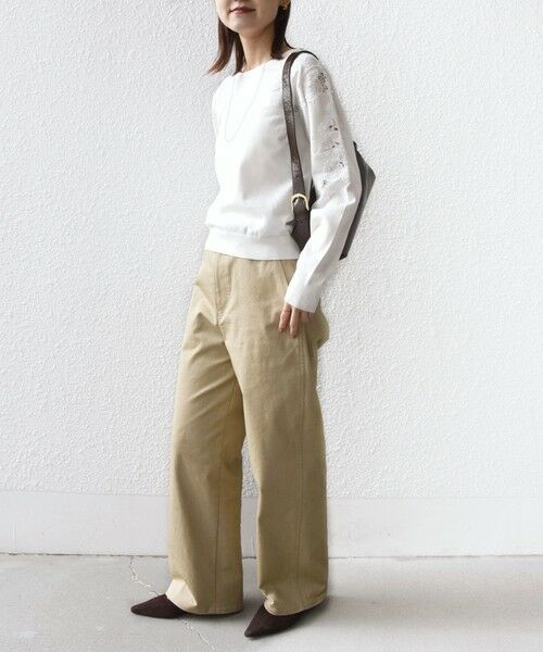 SHIPS / シップス ニット・セーター | 《予約》【WEB限定】〈手洗い可能〉ショルダー レース コンビ ニット プルオーバー | 詳細2