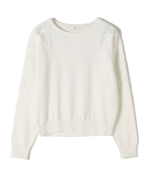 SHIPS / シップス ニット・セーター | 《予約》【WEB限定】〈手洗い可能〉ショルダー レース コンビ ニット プルオーバー | 詳細10