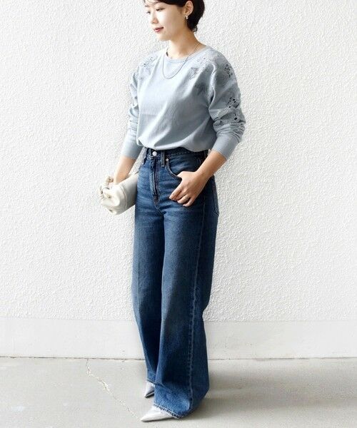 SHIPS / シップス ニット・セーター | 《予約》【WEB限定】〈手洗い可能〉ショルダー レース コンビ ニット プルオーバー | 詳細13