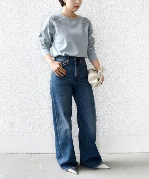 SHIPS / シップス ニット・セーター | 《予約》【WEB限定】〈手洗い可能〉ショルダー レース コンビ ニット プルオーバー | 詳細15