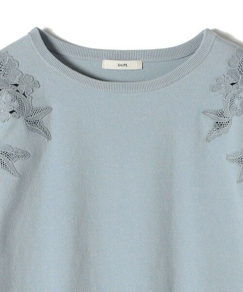 SHIPS / シップス ニット・セーター | 《予約》【WEB限定】〈手洗い可能〉ショルダー レース コンビ ニット プルオーバー | 詳細21