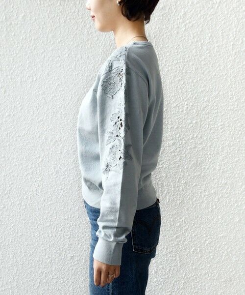 SHIPS / シップス ニット・セーター | 《予約》【WEB限定】〈手洗い可能〉ショルダー レース コンビ ニット プルオーバー | 詳細27