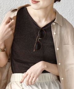 SHIPS / シップス タンクトップ | 《一部追加予約》〈手洗い可能〉ラメ 2WAY ノースリーブ プルオーバー