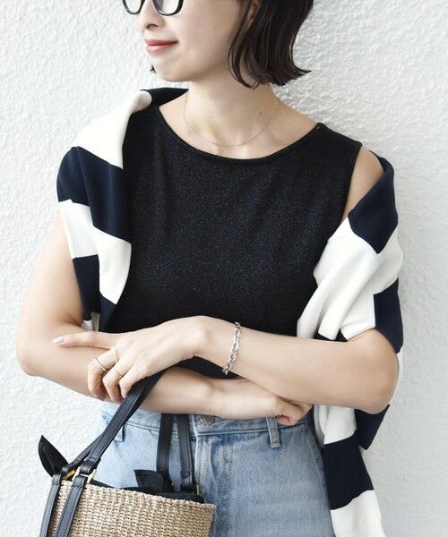 SHIPS / シップス タンクトップ | 《予約》〈手洗い可能〉ラメ 2WAY ノースリーブ プルオーバー | 詳細10