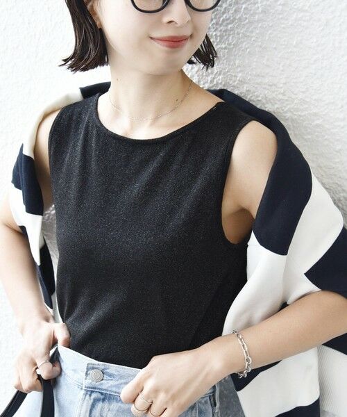 SHIPS / シップス タンクトップ | 《予約》〈手洗い可能〉ラメ 2WAY ノースリーブ プルオーバー | 詳細11