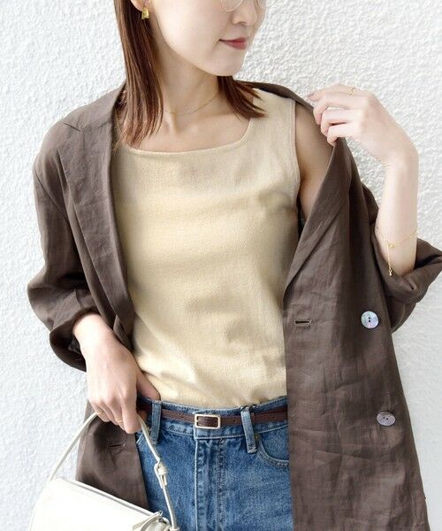 SHIPS / シップス タンクトップ | 《予約》〈手洗い可能〉ラメ 2WAY ノースリーブ プルオーバー | 詳細17