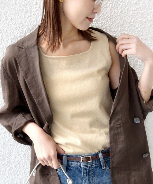 SHIPS / シップス タンクトップ | 《予約》〈手洗い可能〉ラメ 2WAY ノースリーブ プルオーバー | 詳細18