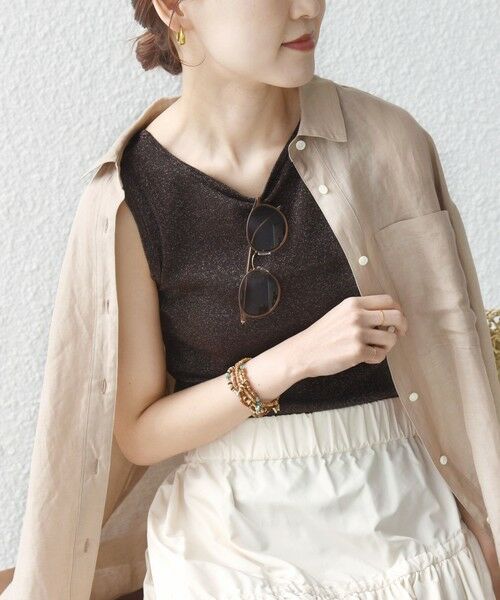 SHIPS / シップス タンクトップ | 《一部追加予約》〈手洗い可能〉ラメ 2WAY ノースリーブ プルオーバー | 詳細28