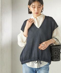 SHIPS / シップス ベスト | 《予約》〈手洗い可能〉ブライト ペーパー 裾 ドロスト ニット プルオーバー