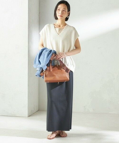 SHIPS / シップス ベスト | 《予約》〈手洗い可能〉ブライト ペーパー 裾 ドロスト ニット プルオーバー | 詳細1