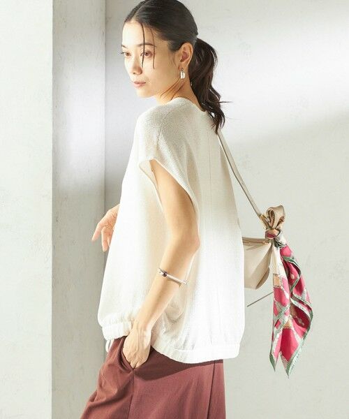 SHIPS / シップス ベスト | 《予約》〈手洗い可能〉ブライト ペーパー 裾 ドロスト ニット プルオーバー | 詳細14