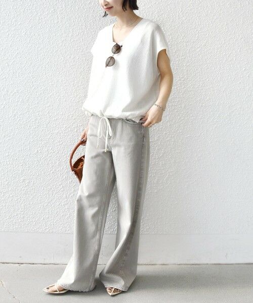 SHIPS / シップス ベスト | 〈手洗い可能〉ブライト ペーパー 裾 ドロスト ニット プルオーバー | 詳細16