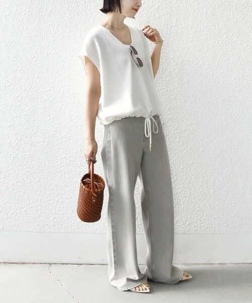 SHIPS / シップス ベスト | 〈手洗い可能〉ブライト ペーパー 裾 ドロスト ニット プルオーバー | 詳細18