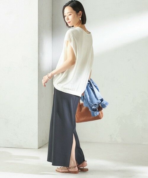 SHIPS / シップス ベスト | 《予約》〈手洗い可能〉ブライト ペーパー 裾 ドロスト ニット プルオーバー | 詳細2