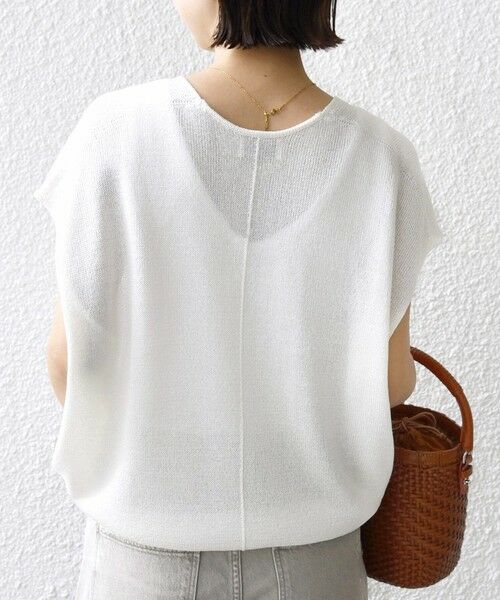 SHIPS / シップス ベスト | 〈手洗い可能〉ブライト ペーパー 裾 ドロスト ニット プルオーバー | 詳細21