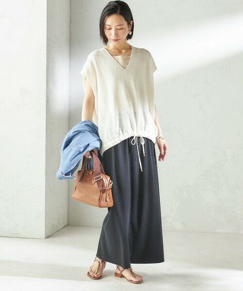 SHIPS / シップス ベスト | 《予約》〈手洗い可能〉ブライト ペーパー 裾 ドロスト ニット プルオーバー | 詳細3