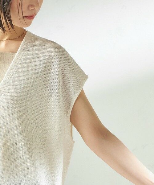 SHIPS / シップス ベスト | 《予約》〈手洗い可能〉ブライト ペーパー 裾 ドロスト ニット プルオーバー | 詳細24