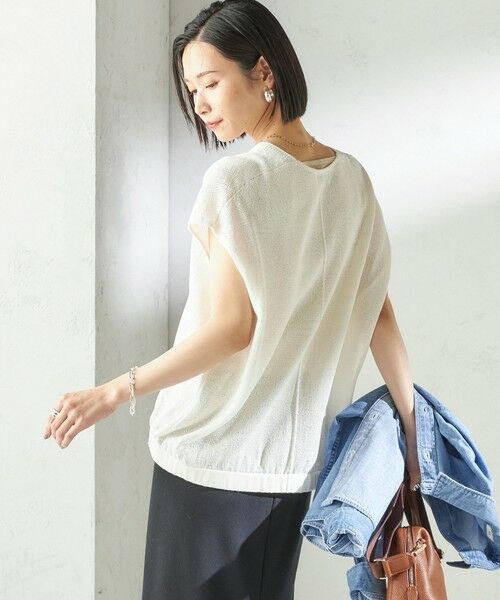 SHIPS / シップス ベスト | 《予約》〈手洗い可能〉ブライト ペーパー 裾 ドロスト ニット プルオーバー | 詳細6