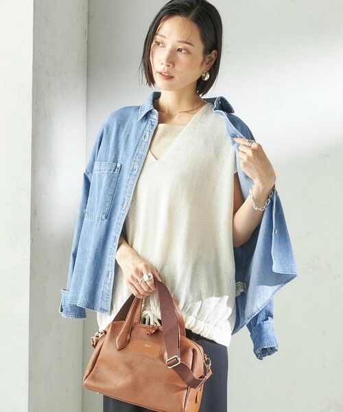 SHIPS / シップス ベスト | 《予約》〈手洗い可能〉ブライト ペーパー 裾 ドロスト ニット プルオーバー | 詳細8