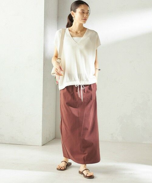 SHIPS / シップス ベスト | 《予約》〈手洗い可能〉ブライト ペーパー 裾 ドロスト ニット プルオーバー | 詳細9