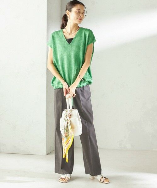 SHIPS / シップス ベスト | 《予約》〈手洗い可能〉ブライト ペーパー 裾 ドロスト ニット プルオーバー | 詳細26