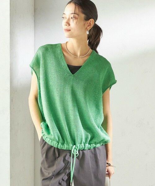 SHIPS / シップス ベスト | 《予約》〈手洗い可能〉ブライト ペーパー 裾 ドロスト ニット プルオーバー | 詳細30