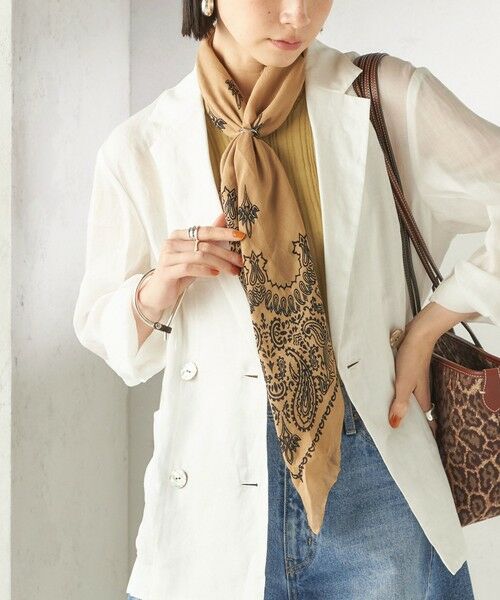 SHIPS / シップス バンダナ・スカーフ | 《予約》【一部SHIPS別注】destin: バンダナ カレ 90×90（ベージュ）