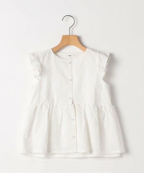 SHIPS / シップス シャツ・ブラウス | SHIPS KIDS:80〜90cm / レース エンブロイダリー ペプラム ブラウス（ホワイト）