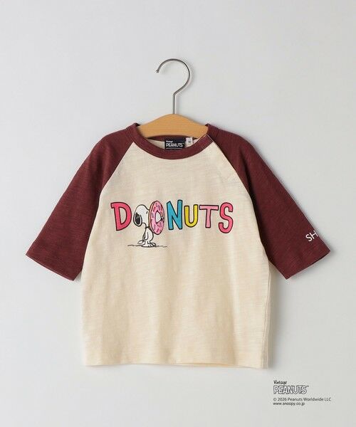 SHIPS / シップス Tシャツ | SHIPS KIDS:80〜90cm /PEANUTS スヌーピー フットボール プリント Tシャツ（エンジ）