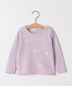 SHIPS / シップス Tシャツ | SHIPS KIDS:80〜90cm /レモン スパンコール 刺繍 ロングスリーブ Tシャツ