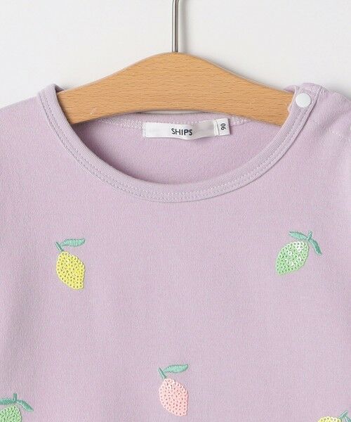 SHIPS / シップス Tシャツ | SHIPS KIDS:80〜90cm /レモン スパンコール 刺繍 ロングスリーブ Tシャツ | 詳細3