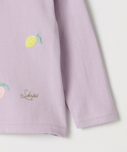 SHIPS / シップス Tシャツ | SHIPS KIDS:80〜90cm /レモン スパンコール 刺繍 ロングスリーブ Tシャツ | 詳細4
