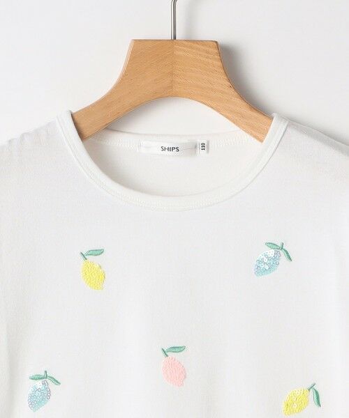 SHIPS / シップス Tシャツ | SHIPS KIDS:100〜130cm /レモン スパンコール 刺繍 ロングスリーブ Tシャツ | 詳細2