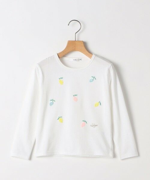 SHIPS / シップス Tシャツ | SHIPS KIDS:100〜130cm /レモン スパンコール 刺繍 ロングスリーブ Tシャツ（オフホワイト）