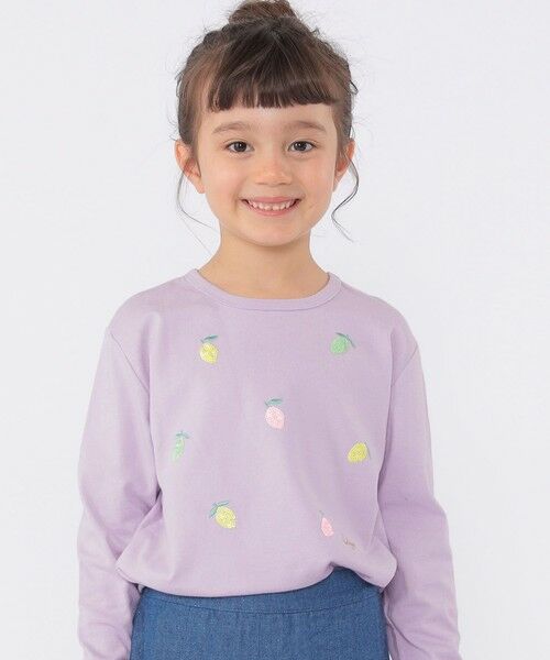 SHIPS / シップス Tシャツ | SHIPS KIDS:100〜130cm /レモン スパンコール 刺繍 ロングスリーブ Tシャツ | 詳細13