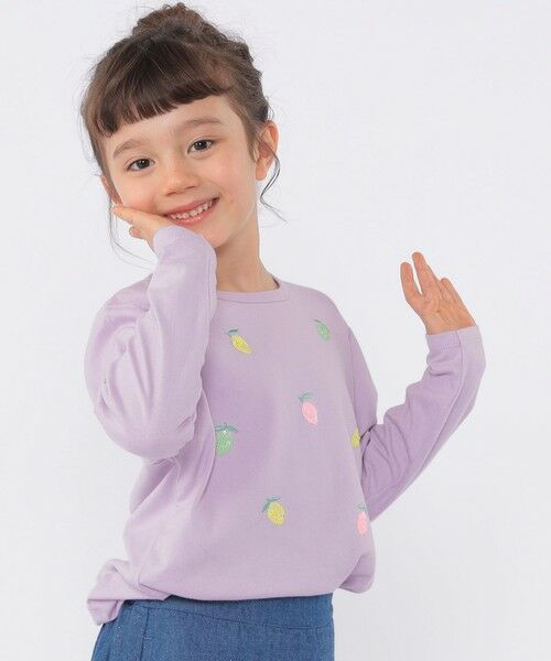 SHIPS / シップス Tシャツ | SHIPS KIDS:100〜130cm /レモン スパンコール 刺繍 ロングスリーブ Tシャツ | 詳細14
