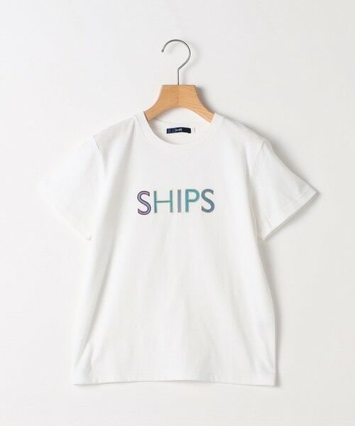 SHIPS / シップス Tシャツ | SHIPS KIDS:80〜90cm / SHIPS ロゴ 半袖Tシャツ（ライトホワイト）