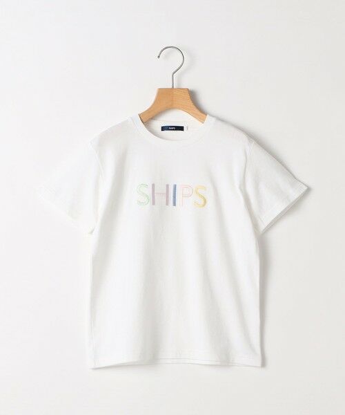 SHIPS / シップス Tシャツ | SHIPS KIDS:80〜90cm / SHIPS ロゴ 半袖Tシャツ（ホワイト）