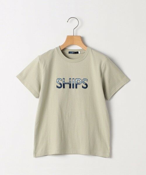 SHIPS / シップス Tシャツ | SHIPS KIDS:80〜90cm / SHIPS ロゴ 半袖Tシャツ（カーキ）